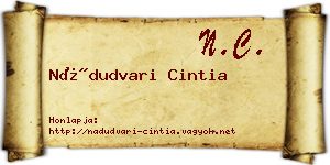 Nádudvari Cintia névjegykártya